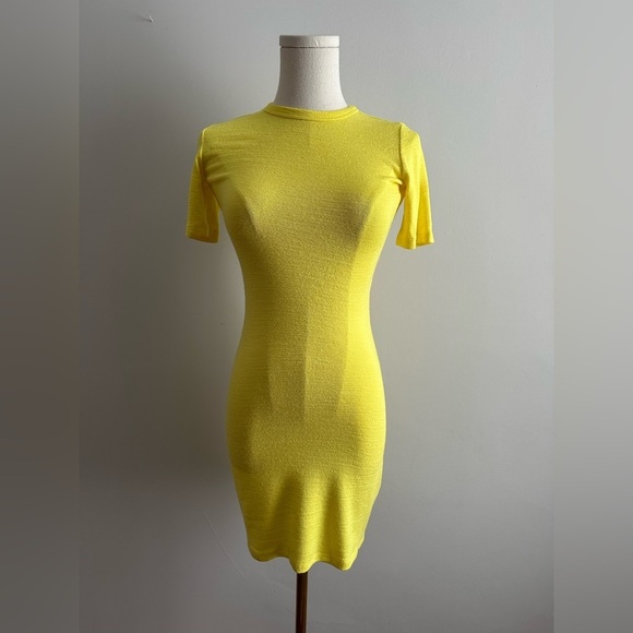 Aritzia Wilfred Free Mara Dress Highlighter Yellow Size XXS Mini Dress - Picture 11 of 13